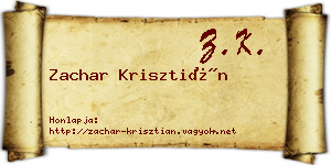 Zachar Krisztián névjegykártya